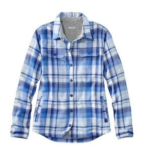 L.L. Bean Women's Fleece-Lined Flannel Shirt, Snap-Front Plaid